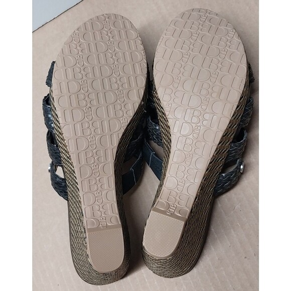 Dana Buchman Women Size 9M Brown Black Billy Strappy Wedge Heel Open Toe SANDALS - Picture 9 of 15